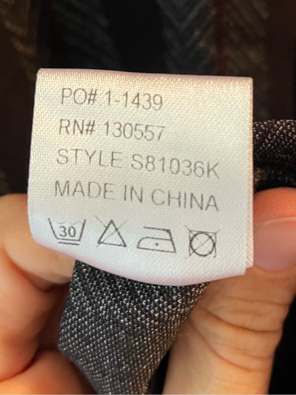 TWELVE Black Gray Herringbone Stripe Mock Neck A-Line Dress - Tagged 16 Fits S - Picture 6 of 6